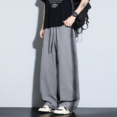 批发2026男女同款卫裤情侣春秋新款宽松直筒阔腿裤高品质美式<b class='q'>休闲裤</b>