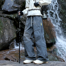 美式宽松男女防风防泼水冲锋裤2026秋季户外登山运动休闲裤工装