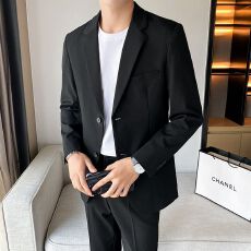批发秋冬季潮男装轻熟风西装外套高级感坠感<b class='q'>休闲</b>西服男士宽松韩版帅气