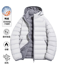 批发双面穿轻薄羽绒服男女同款90白鸭绒连帽羽绒外套秋<b class='q'>冬</b>情侣装上衣