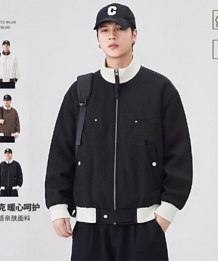 가을 아메리칸 패치워크 색상 스탠드 칼라 재킷 재킷 남자 캐주얼 커플룩 맨위 트렌디 야구 유니폼 다용도 후드티 오픈 가디건