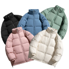 批发秋冬立领面包服棉衣男女加厚保暖跨境大码棉服外套女简约百搭棉袄