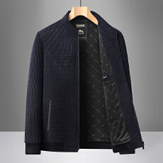 批发<b class='q'>商务</b><b class='q'>休闲</b>夹克男高品雪尼尔外套加绒加厚秋冬中老年爸爸装保暖上衣