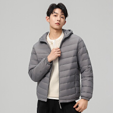 批发冬季跨境连帽轻薄羽绒服男士<b class='q'>简约</b>百搭新国标羽绒外套85白鸭绒上衣