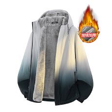 批发2026冬季跨新款加绒连帽夹<b class='q'>男士</b><b class='q'>休闲</b>加厚保暖<b class='q'>外套</b>户外防泼水登山服