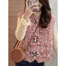 批发韩版复古粗针重工背心马甲毛衣叠穿加厚毛衣<b class='q'>百搭</b>马夹外套5085