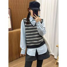 批发<b class='q'>欧洲站</b><b class='q'>新款</b>时尚超火显瘦欧货高端羊毛毛衣马甲衬衣两件套