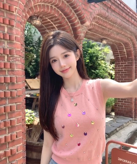 실사 정가 한 부서 달콤함 스팽글 니트 조끼 얇은 스타일 라운드 넥 민소매 외출용 베스트 맨위