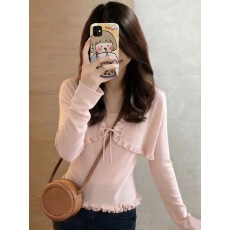 批发法式甜美风一整套2026春季新款搭配<b class='q'>针织</b><b class='q'>开衫</b>吊带修身显瘦两件套装