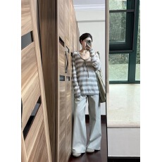 批发多穿法半透视抽绳<b class='q'>条纹</b>罩衫2026春季新款宽松显瘦大领口斜肩防晒衣