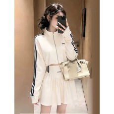 批发欧货休闲运动<b class='q'>套装</b><b class='q'>女</b>2026春秋新款韩系修身条纹立领<b class='q'>卫衣</b>两件套显瘦