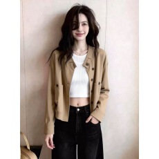 批发独特漂亮超好看上衣女装韩系chic设计感小众时尚气质长袖针织<b class='q'>开衫</b>