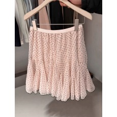 批发2026新款夏季轻薄纱裙<b class='q'>高腰</b>显瘦半身裙女撞色波点a字蓬蓬蛋糕短裙