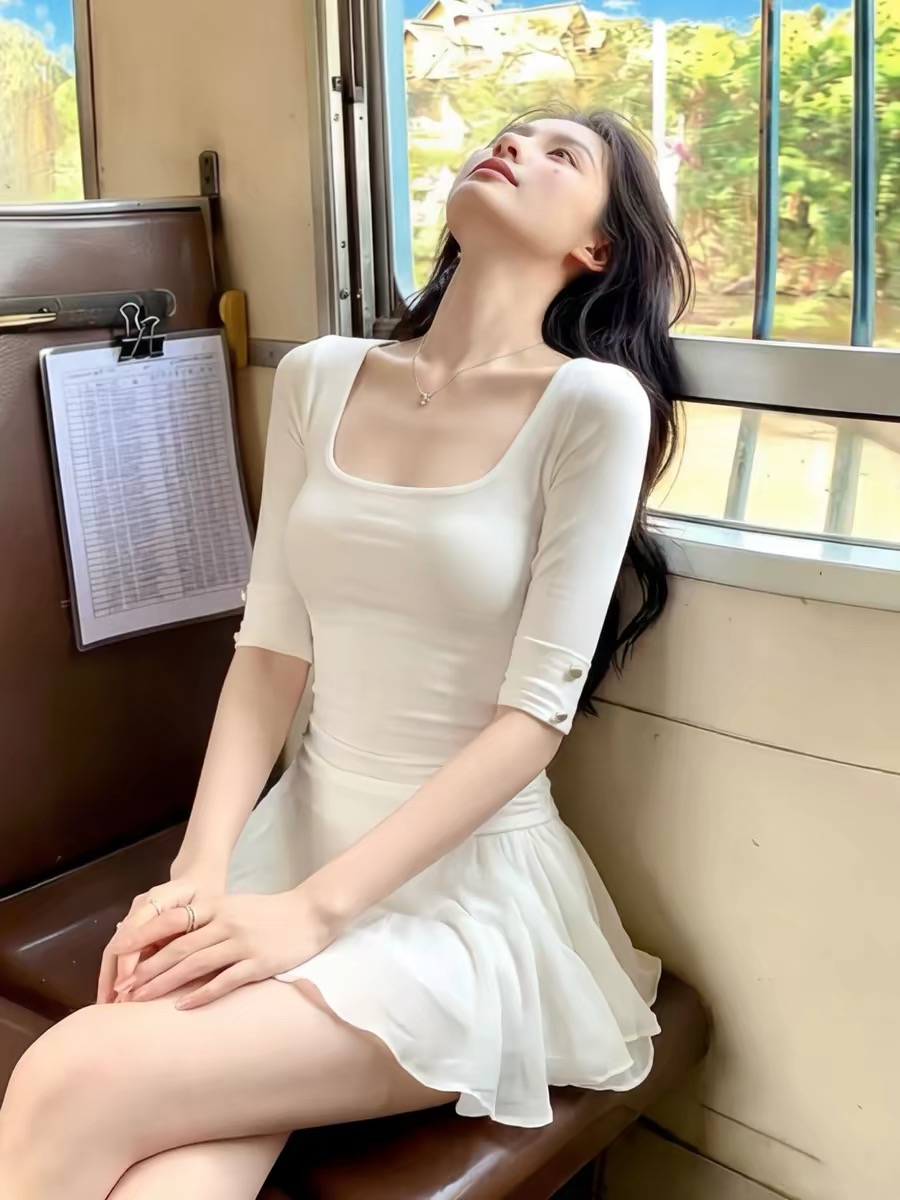 2026 슈퍼 화재 연령 감소 전체 집합 여름 착용 가져 가라. 고유 한 아름다운 자이언트 잘 생긴 ~ 중 대 네클라인 맨위 세트 드레스 여성