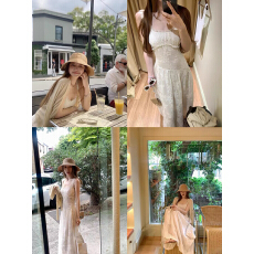 批发Madofit麻豆/梨花浮梦_冷冽美神* 精致蕾丝花边天丝刺绣吊带裙