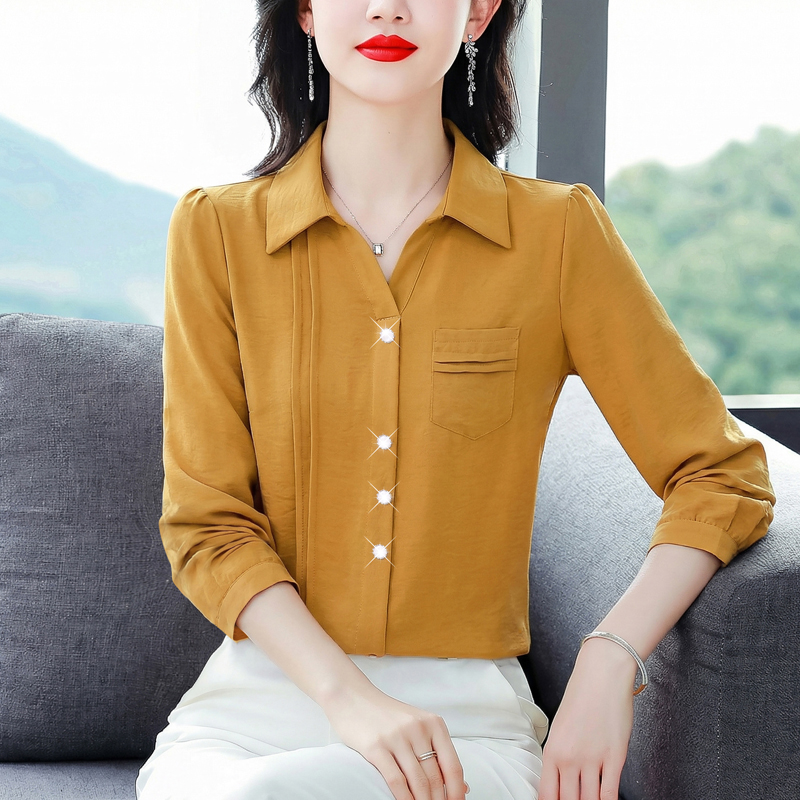 폴로 칼라 여성 셔츠 봄 드레스 2026 슈퍼 잘 생긴 새로운 빛 럭셔리 고급 어머니 드레스 외국 가스 봄 만나는 셔츠