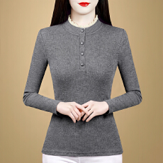 批发时尚针织妈妈装女款2026秋冬新款纯色小个子洋气圆领内上衣<b class='q'>打底衫</b>