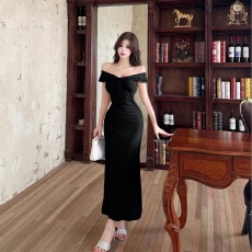 批发实拍玫粉色<b class='q'>修身</b>V领小飞袖连衣<b class='q'>裙</b>女荷叶边显瘦性感包臀洋气包臀<b class='q'>裙</b>