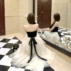 批发实拍宴会抹胸晚礼服女2026新款高级感生日<b class='q'>连衣裙</b>轻奢小众高端年会