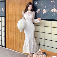 批发实拍万圣节黑暗系性感御姐性感连衣裙哥特风修身<b class='q'>长裙</b><b class='q'>礼服</b>旗袍裙