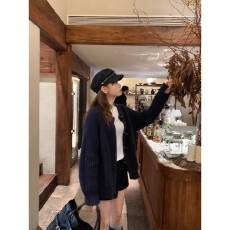 批发切糕自制小个子早秋新款上衣<b class='q'>女</b>毛衣针织外套好看慵懒高级毛织