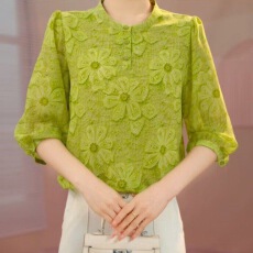 批发2026实拍新款原版<b class='q'>正品</b>高级感时尚衬衫洋气减龄洋气七分袖上衣