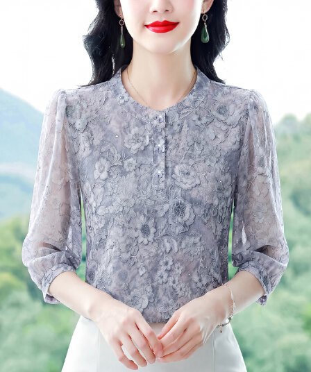 고급 센스 셔츠 2026 년 슬림해 보이는 다용도 중노년 새로운 q 패션 연령 감소 7부 소매 맨위 루즈핏