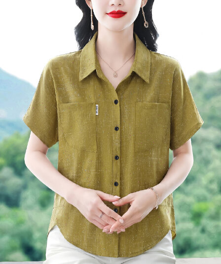 여름 착용 가져 가라. 셔츠 패션 외국 가스 캐주얼 표지 고기 오픈 가디건 품격 슬림해 보이는 연령 감소 여신 반팔 맨위 작은 셔츠