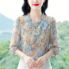 批发2026夏季新款欧货高端大码小众精致时尚设计感<b class='q'>印花</b>洋气高级上衣女