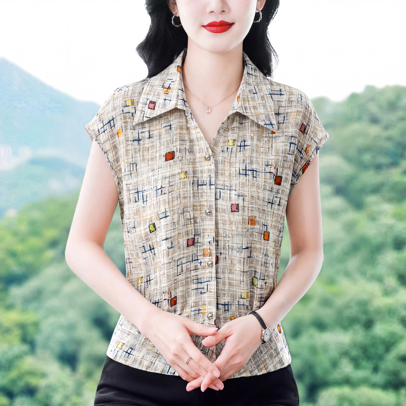 BY29486# 夏季大码设计感小众时尚衬衫气质女短袖新款夏季百搭休闲上衣 服裝批發女裝批發服飾貨源