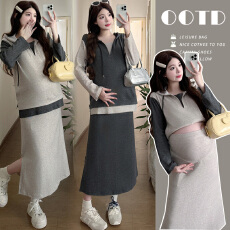 批发实拍2026孕妇慵懒<b class='q'>风</b>连帽假两件上衣春秋款显瘦<b class='q'>大码</b>阔腿<b class='q'>裤</b><b class='q'>两件套装</b>