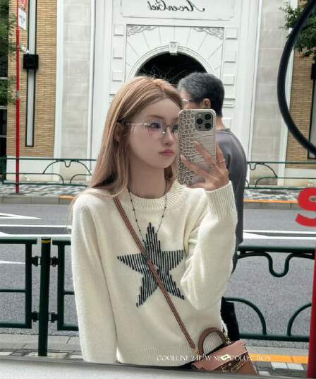 coolline 숲 희 켜기 동구 소녀 새로운 계절 다용도 빛 럭셔리 센스 세련된 풀오버 짧은 스웨터 맨위