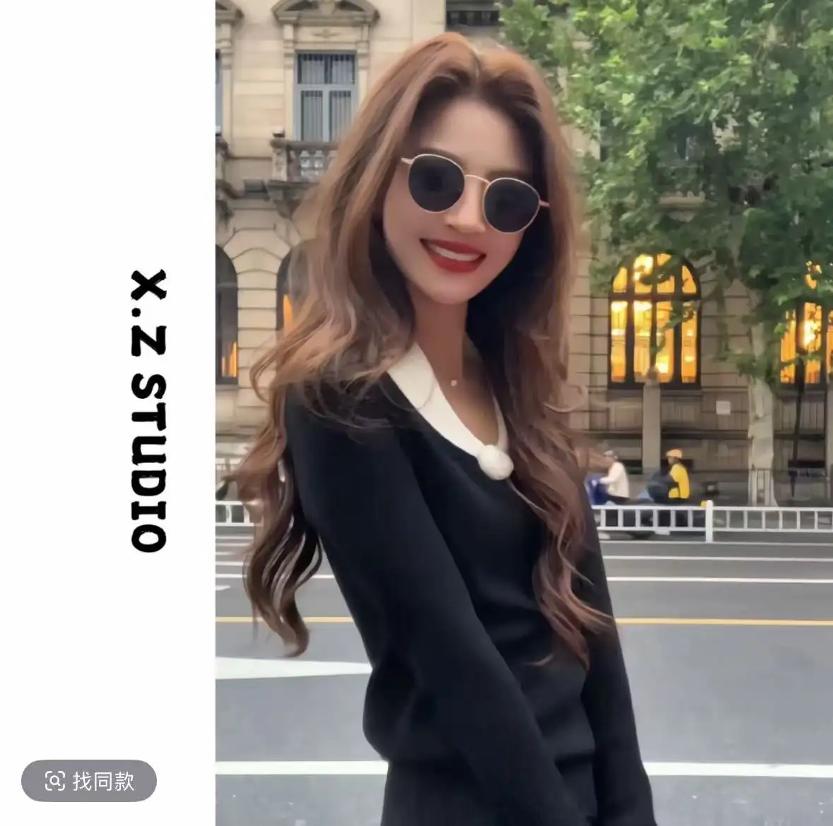 컬러 배색 골지 니트 상세 이미지 4