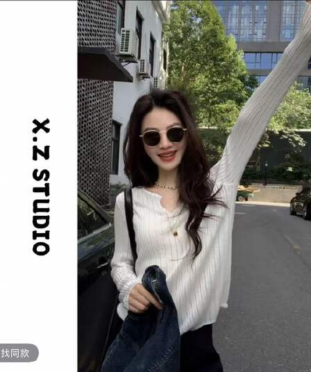 x.zhen 가위 칼라 금은 슈퍼 얇은 양모 느긋한 바람 맨위 가을 의상 여자 폭발 2025 새로운