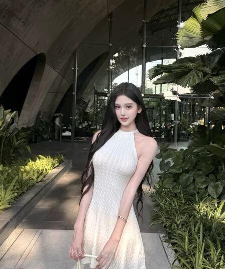 한 비 지아 화이트 행침 목 레이스업 꽈배기 허리 수축 여성 드레스 여름 민소매 새는 어깨 슬림해 보이는 우산 진자 한 마디 치마