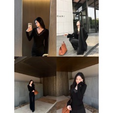 批发5werkwen 致命温柔 双版本v领睫毛<b class='q'>蕾丝</b>显瘦打底/长袖A摆<b class='q'>连衣裙</b>