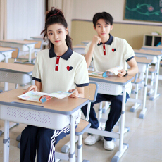 批发实拍情侣装 青少年小初高学生班服 校服 短袖运动套装
