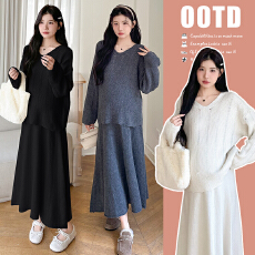 批发实拍  孕妇装2025网红秋款风时尚连衣裙两件裤外穿套装