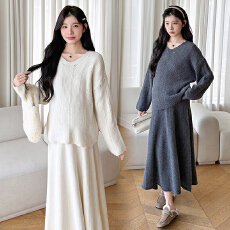 批发实拍  孕妇装2025网红秋款风时尚连衣裙两件裤外穿套装