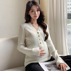 批发实拍*货~哺乳V领设计感性感时尚外穿针织打底