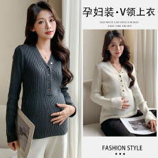 批发实拍*货~哺乳V领设计感性感时尚外穿针织打底