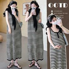 批发实拍～货  孕妇可开扣哺乳时尚设计感<b class='q'>百搭</b>针织背心连衣裙两件套