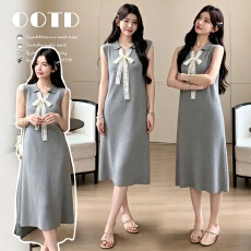 批发实拍~货 高级感孕妇装2026新款蝴蝶结夏季休闲慵懒风针织<b class='q'>连衣裙</b>