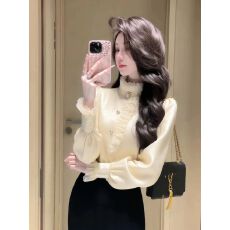 批发衬衫2025冬季爆款独特超好看高级感轻奢减龄洋气收腰内搭上衣