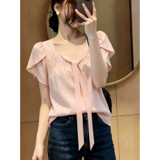 批发休闲设计复古时髦百搭舒适通勤欧货2026年夏季新款上衣女