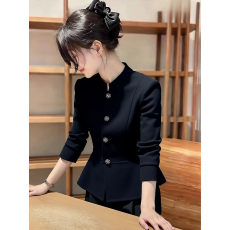 批发小香风高级感黑色西装外套<b class='q'>女</b>2026春秋季新款韩系通勤百搭西服上衣