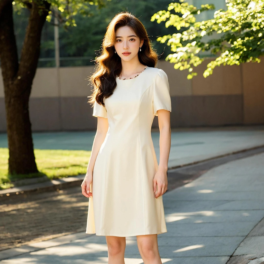 RY4305# 大码女装2026夏季重工钉珠设计时尚连衣裙胖妹妹减龄裙子