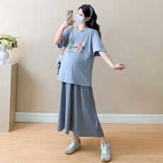 批发模特实拍 2026<b class='q'>夏</b>装新品宽松大码孕妇T恤