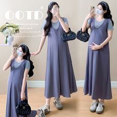 批发模特实拍 2026孕妇装夏装新品简约甜美套装