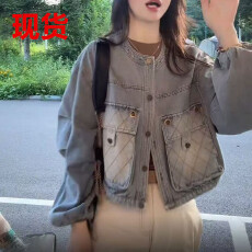 批发美式复古感觉减龄短款牛仔外套女<b class='q'>春</b>秋季2026新款小个子